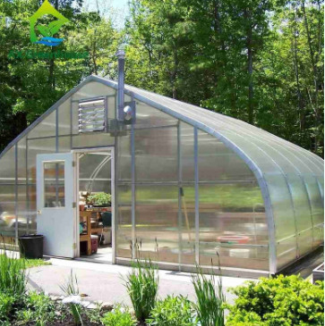 Plants Cultivation Single Span Polycarbonate PC Sheet Greenhouse with Stable Structure and Easy Assembly