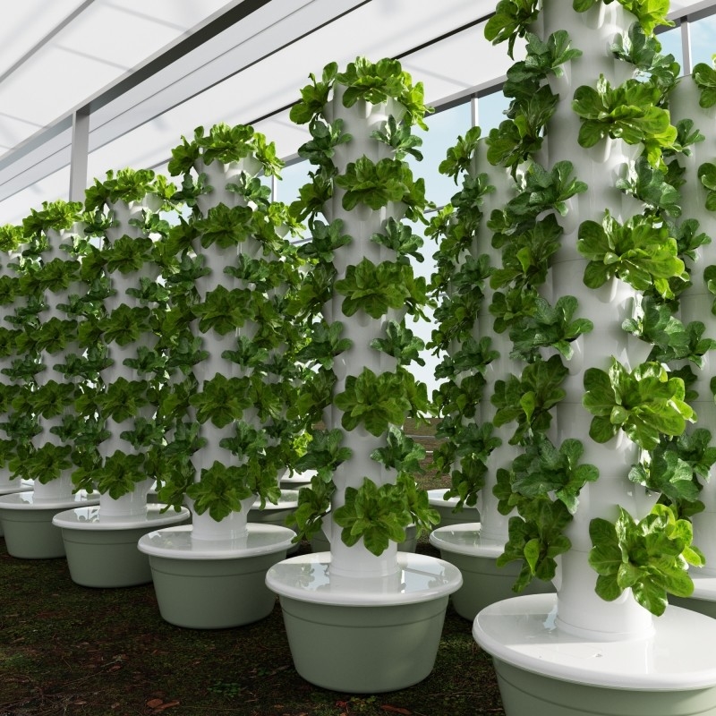Indoor Garden 5 Layers Petal Soilless Hydroponic System Grow Tower With LED Light