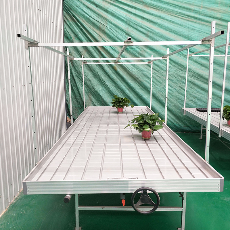 Ebb And Flow 4FT*8FT Vertical Hydroponic Movable Rolling Bench Grow Table With Pole