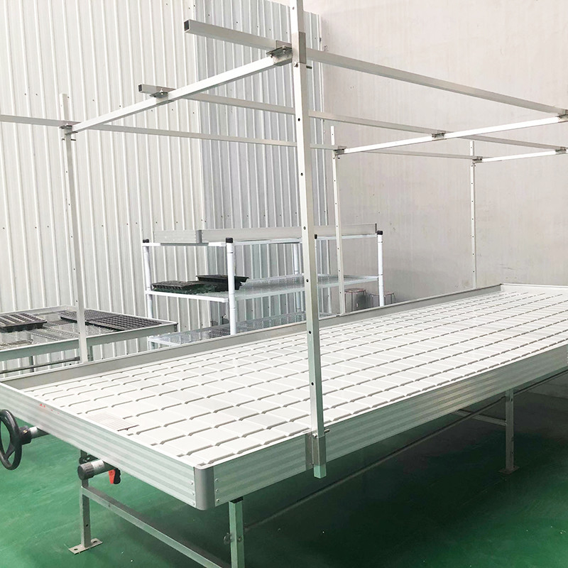 Ebb And Flow 4FT*8FT Vertical Hydroponic Movable Rolling Bench Grow Table With Pole
