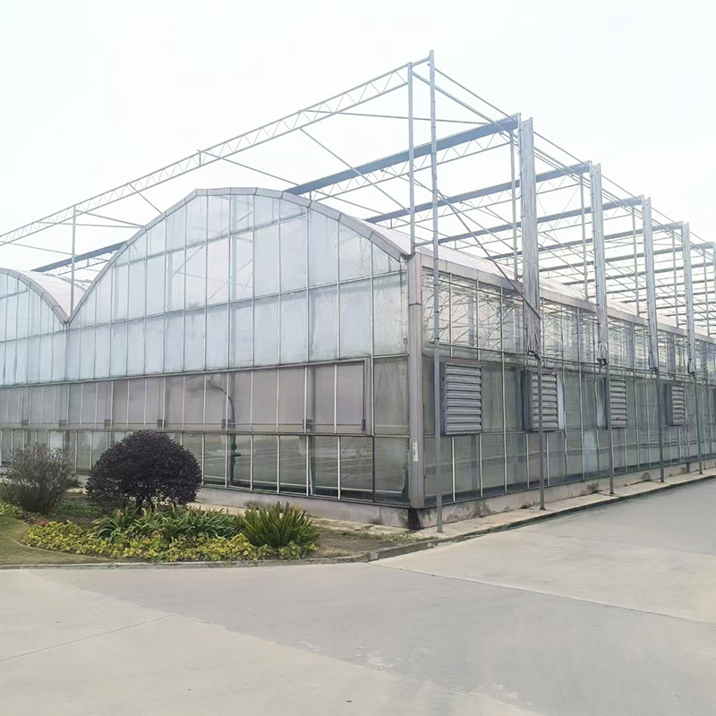 Industrial Agricultural Luxury Venlo Tempered Glass House Herb Greenhouse With Stable Structure And Heating System