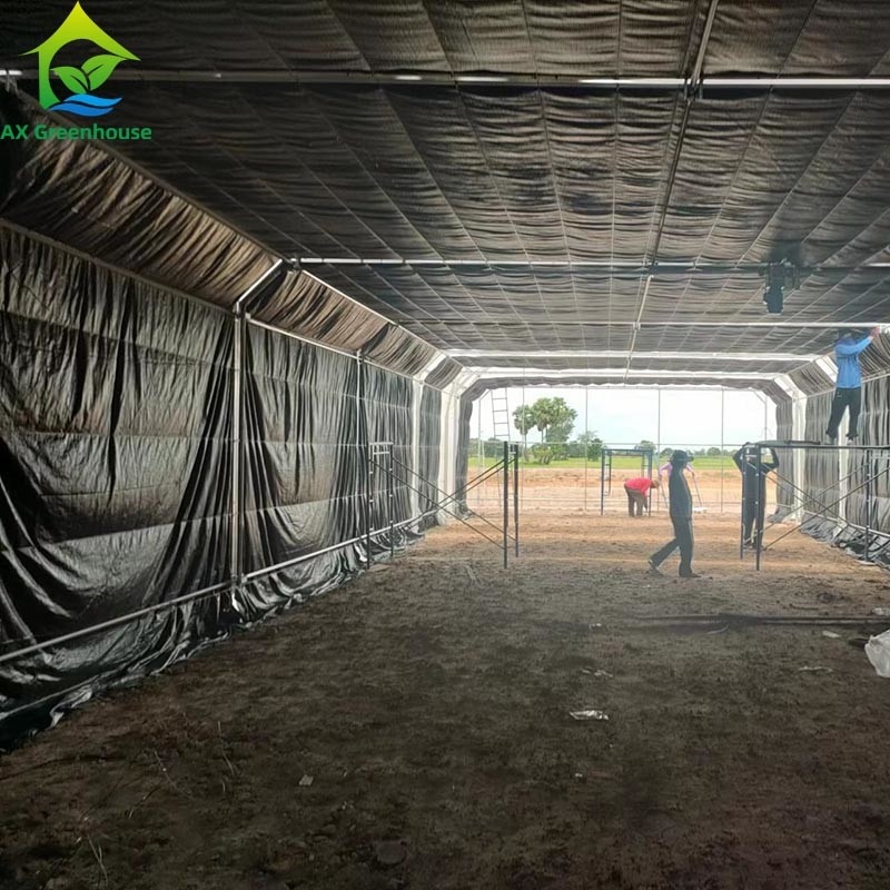 Customized Agricultural Seeding Light Deprivation Blackout Single-span Film Greenhouse Tent for Commercial Farming