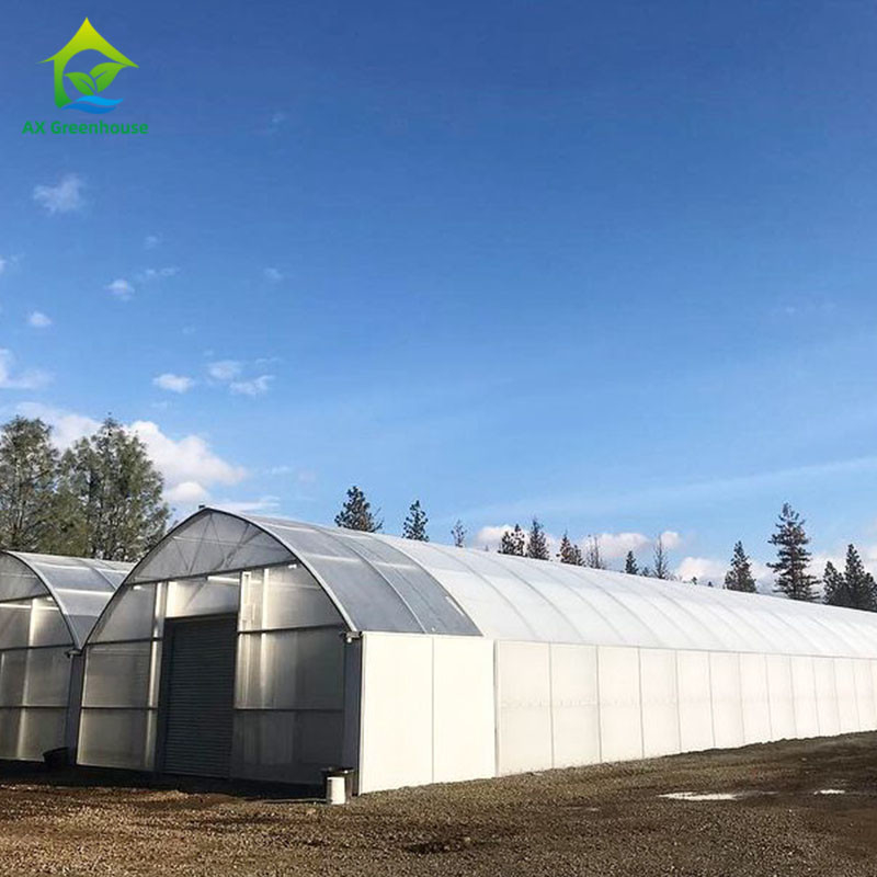 1.8-3m Wall Height Light Dep Grow Tunnel Greenhouse With Climate Control System